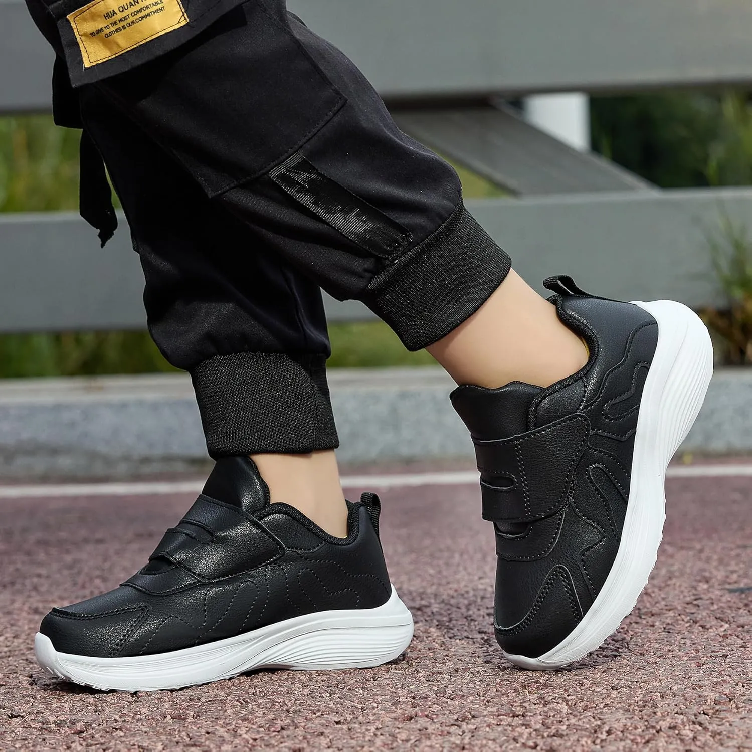 Girls Sneakers Boys Shoes Lightweight Fashion Dual Hook and Loops Kids Running Shoes