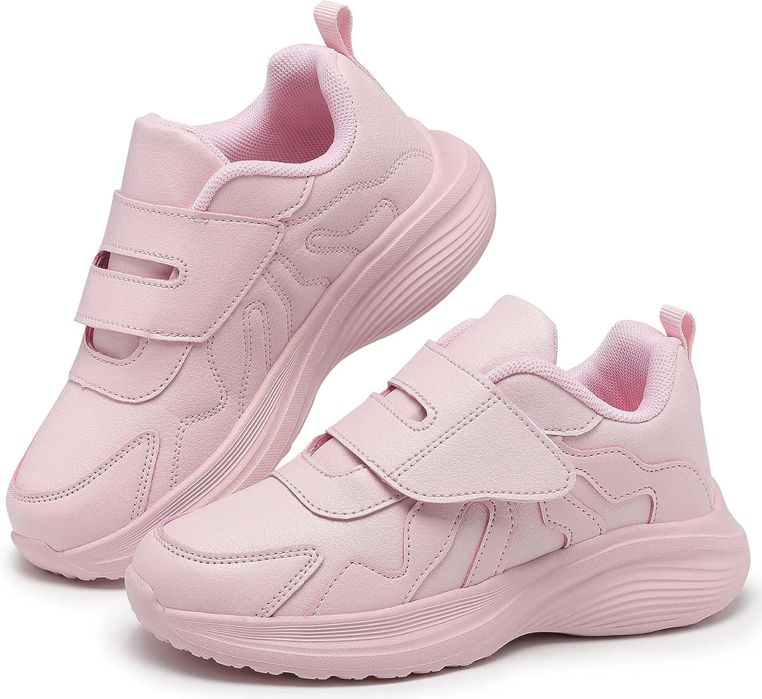 Girls Sneakers Boys Shoes Lightweight Fashion Dual Hook and Loops Kids Running Shoes