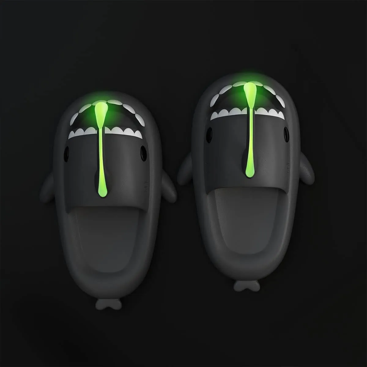 Glow in The Dark Shark Slides Sandals, Super Soft Eco-Friendly EVA Material Comfortable Shoes for Women and Men Indoors & Outdoors
