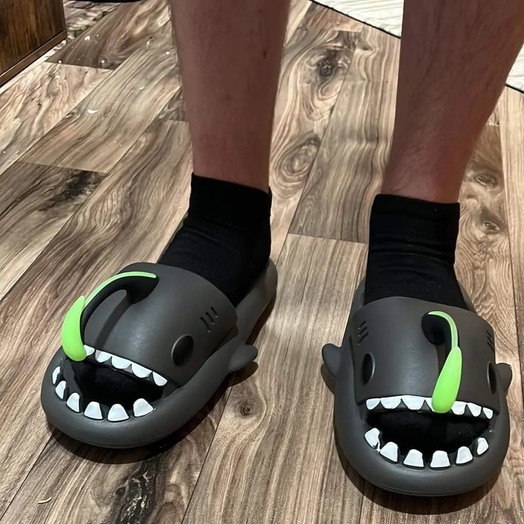 Glow in The Dark Shark Slides Sandals, Super Soft Eco-Friendly EVA Material Comfortable Shoes for Women and Men Indoors & Outdoors