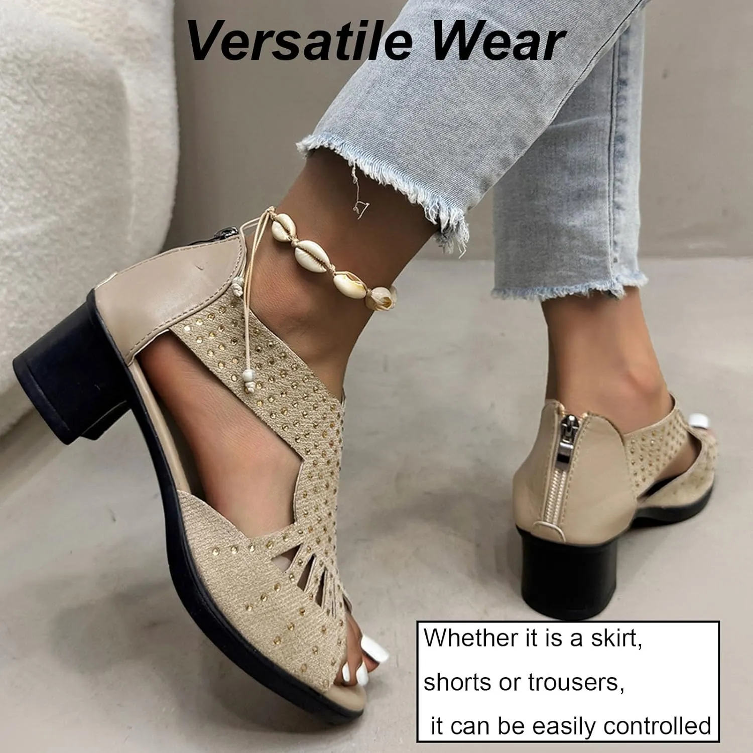 Glowstep Orthopedic Low Heel Cut-Out Sandals, Orthopedic Sandals for Women, Low Heel Cut-Out, Wide Width sandals for women Dressy Wedge