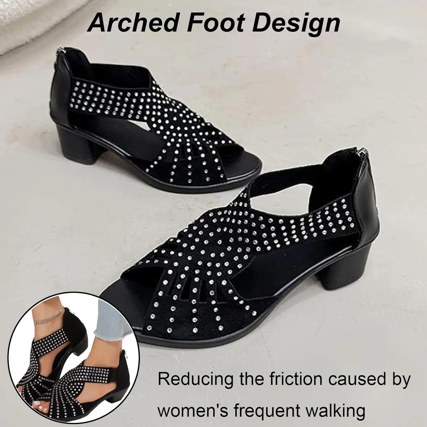 Glowstep Orthopedic Low Heel Cut-Out Sandals, Orthopedic Sandals for Women, Low Heel Cut-Out, Wide Width sandals for women Dressy Wedge