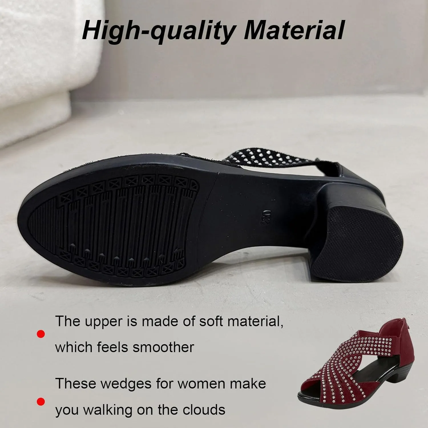 Glowstep Orthopedic Low Heel Cut-Out Sandals, Orthopedic Sandals for Women, Low Heel Cut-Out, Wide Width sandals for women Dressy Wedge