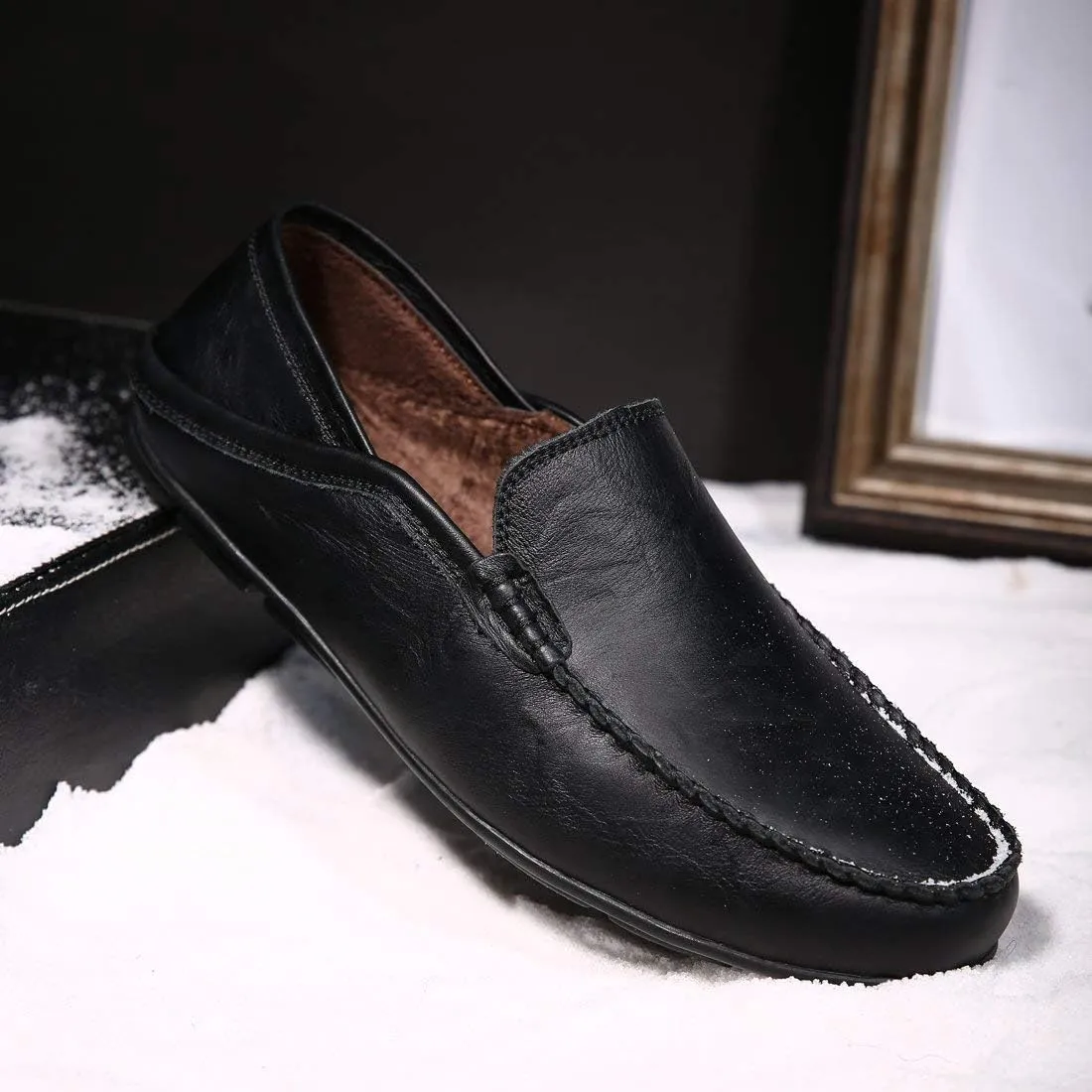 Go Tour Men's Premium Genuine Leather Casual Slip on Loafers Breathable Driving Shoes Fashion Slipper