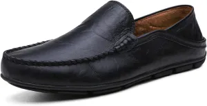 Go Tour Men's Premium Genuine Leather Casual Slip on Loafers Breathable Driving Shoes Fashion Slipper