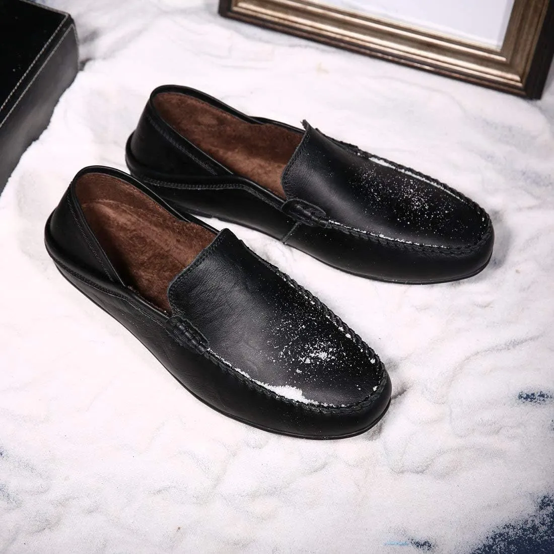 Go Tour Men's Premium Genuine Leather Casual Slip on Loafers Breathable Driving Shoes Fashion Slipper