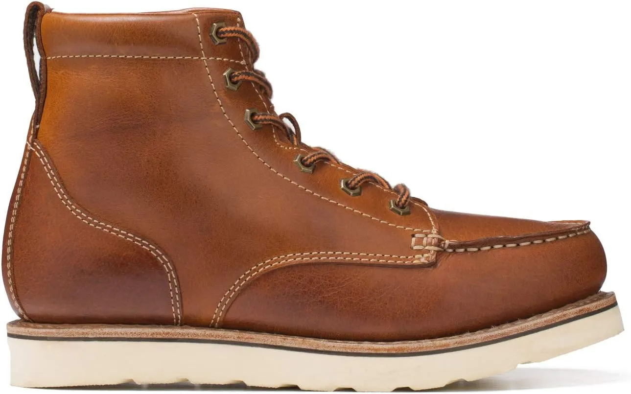 Golden Fox Work Boots 6" American Heritage Moc Toe Wedge Boot for Construction Made in USA