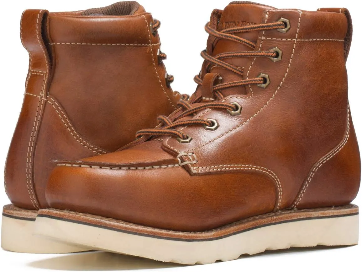 Golden Fox Work Boots 6" American Heritage Moc Toe Wedge Boot for Construction Made in USA