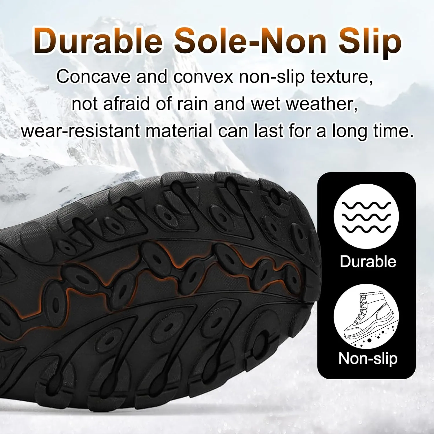 GoodValue Men's Snow Boots Waterproof Insulated Warm Fur Lined Winter Duck Boot Non-slip Outdoor Ankle Mid-top Cold Weather Shoes Work Hiking Trekking