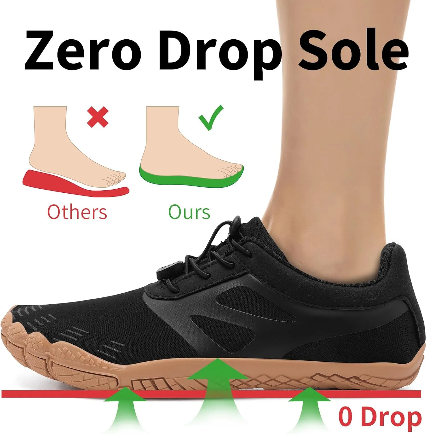Grand Attack Barefoot Shoes Women Wide Toe Box Zero Drop Wrestling Weightlifting Gym Fitness Shoes Breathable Lightweight