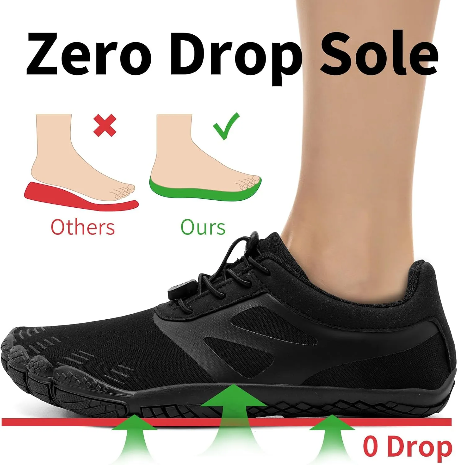 Grand Attack Barefoot Shoes Women Wide Toe Box Zero Drop Wrestling Weightlifting Gym Fitness Shoes Breathable Lightweight