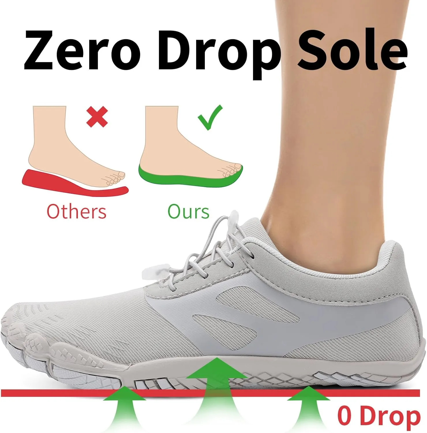 Grand Attack Barefoot Shoes Women Wide Toe Box Zero Drop Wrestling Weightlifting Gym Fitness Shoes Breathable Lightweight