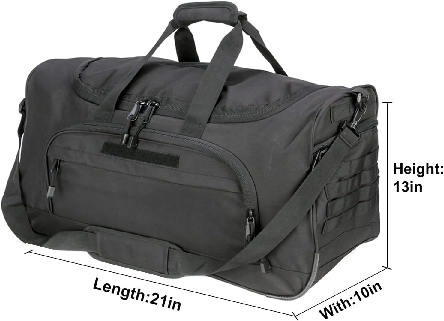 Greencity Gym Bag Travel Duffel Bag Sports Tote Tactical Army Weekender Work Out Bags for Women & Men Lightweight Waterproof Shoe Pocket,Black 21.2 Inch