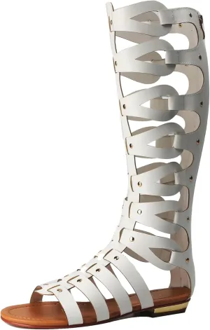 Hanfike Knee High Sandals for Women Gladiator Cut Out Summer Roman Boots