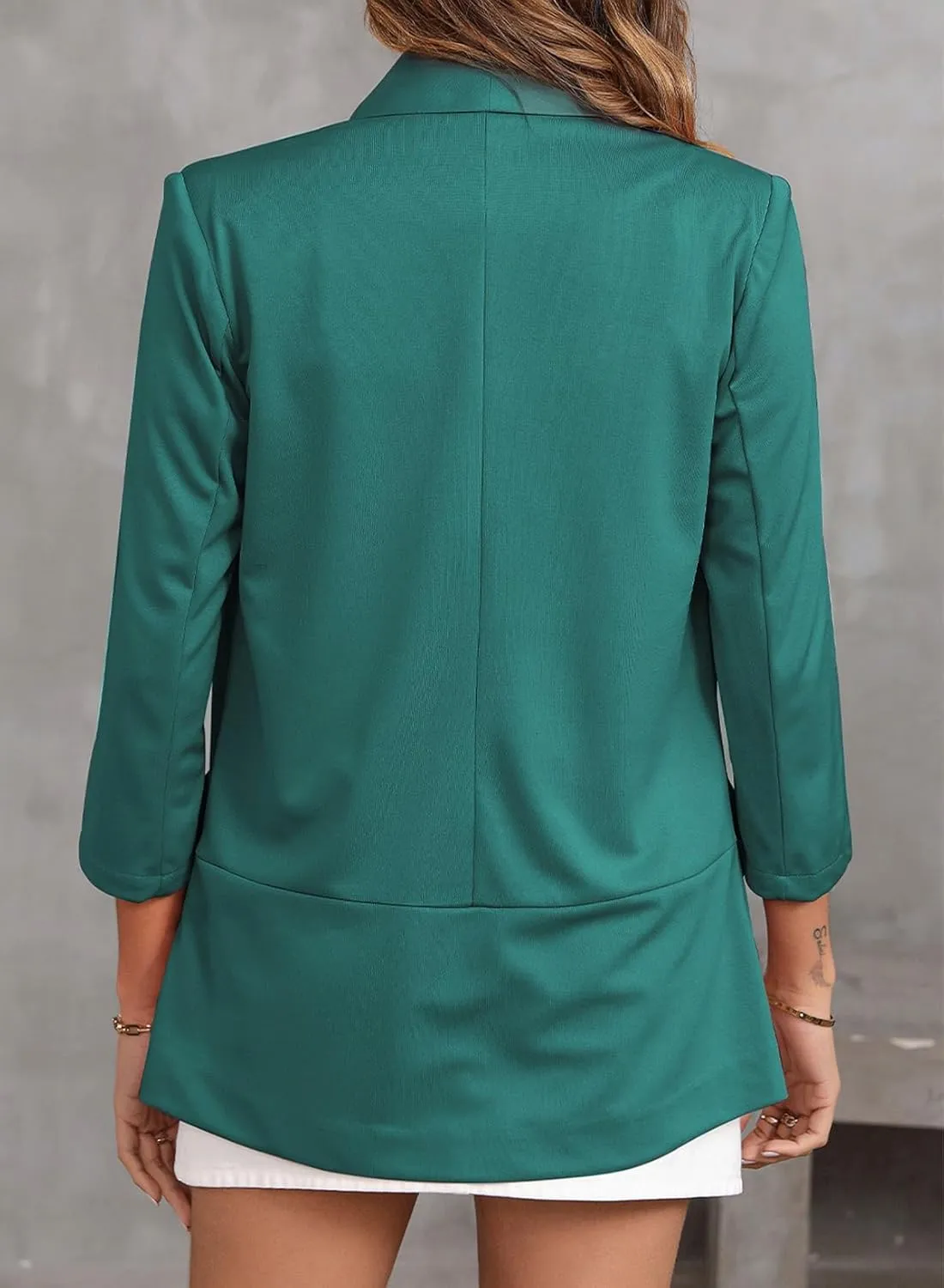 Happy Sailed Womens 3/4 Sleeve Blazers Lightweight Open Front Cardigan Jacket Office Work Suits