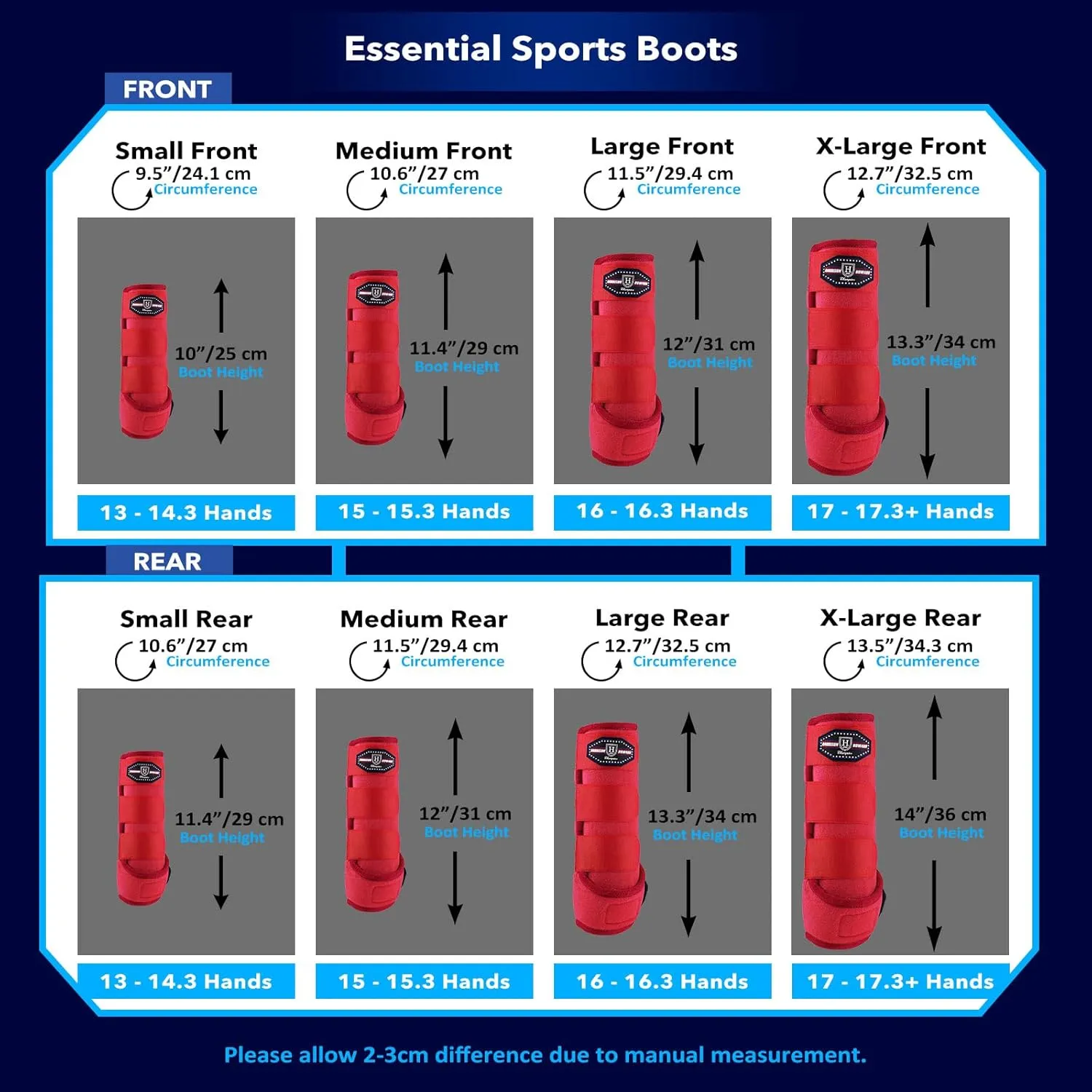 Harrison Howard Horse Sport Medicine Front Shock-Absorbing Boots All-Round Lower Limb Protection & Support Sport Boots Perfect for Endurance Training and Performance Pack of 2 Scarlet Red M