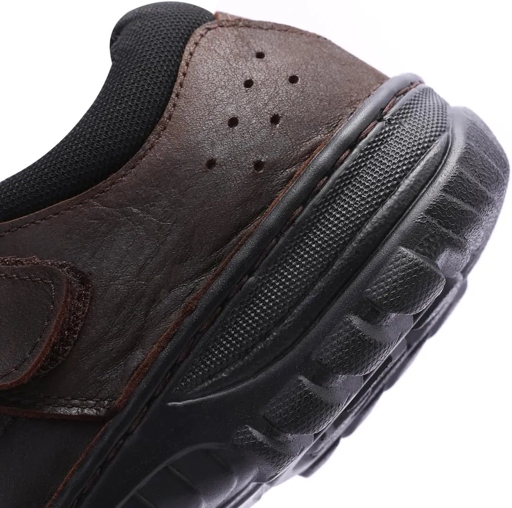 Harssidanzar Mens Closed Toe Sandals,Genuine Leather Comfortable Adjustable Fisherman Beach Sandals Shoes For Outdoor Walking Driving KM227US
