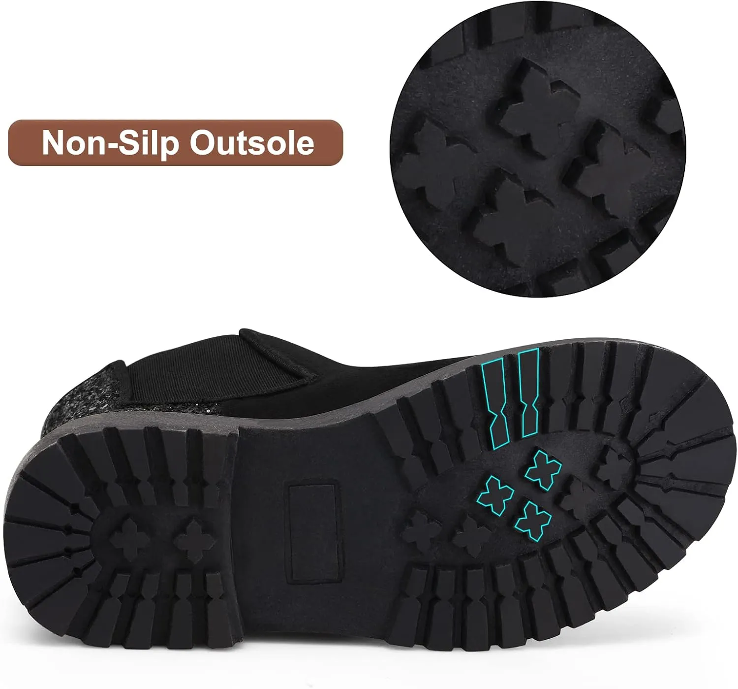 Harvest Land Girl Boots Kids Ankle Boots Warm Side Zipper Low Heel Short Booties Winter Anti-Slip Outdoor Shoes for Little Kids/Big Kids