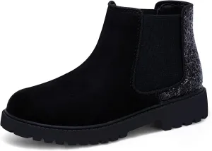 Harvest Land Girl Boots Kids Ankle Boots Warm Side Zipper Low Heel Short Booties Winter Anti-Slip Outdoor Shoes for Little Kids/Big Kids
