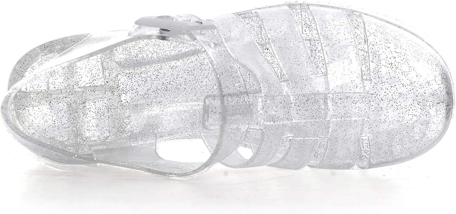 Hee grand Crystal Jelly Heel Sandals For Women Summer Beach Jelly Shoes