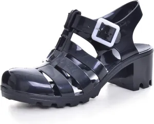 Hee grand Crystal Jelly Heel Sandals For Women Summer Beach Jelly Shoes