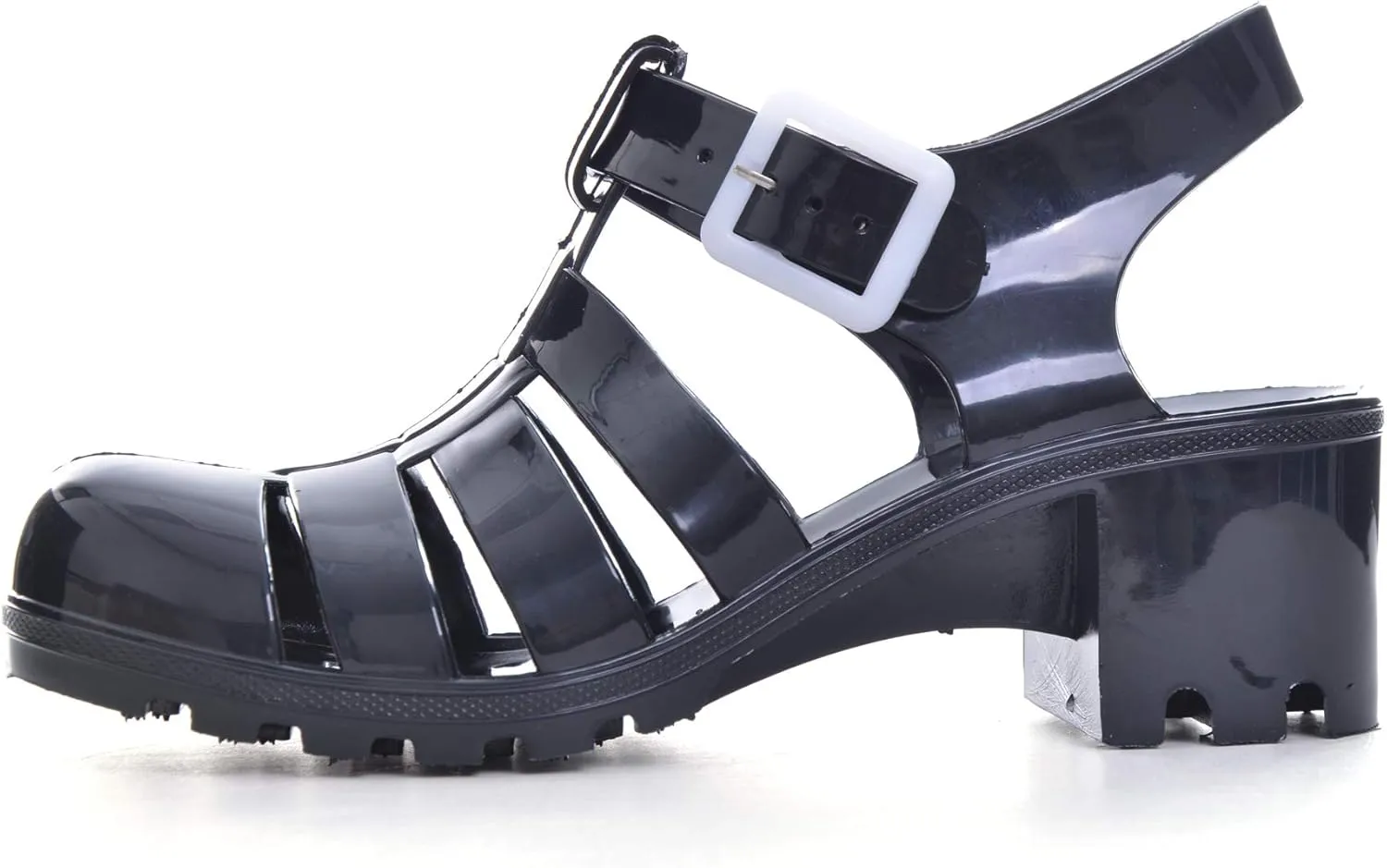 Hee grand Crystal Jelly Heel Sandals For Women Summer Beach Jelly Shoes