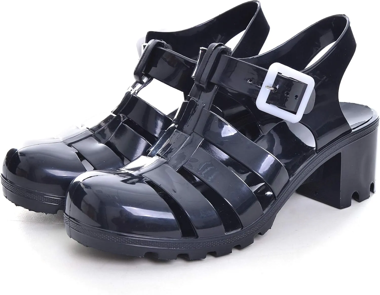 Hee grand Crystal Jelly Heel Sandals For Women Summer Beach Jelly Shoes
