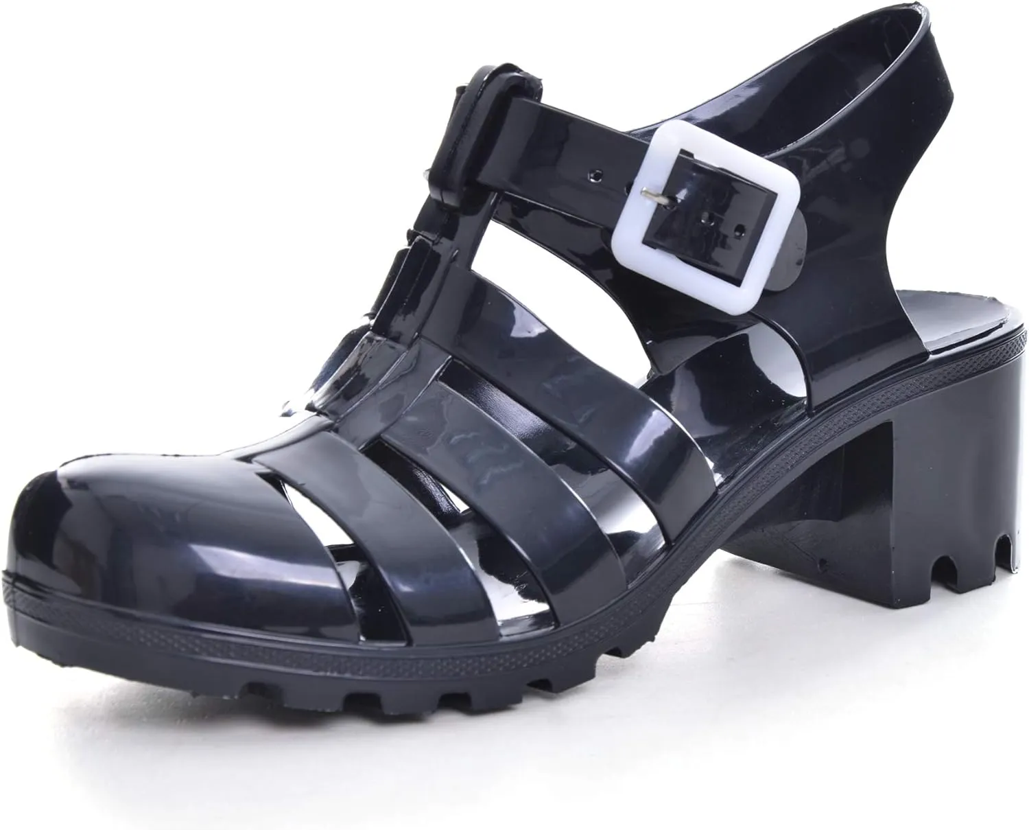 Hee grand Crystal Jelly Heel Sandals For Women Summer Beach Jelly Shoes
