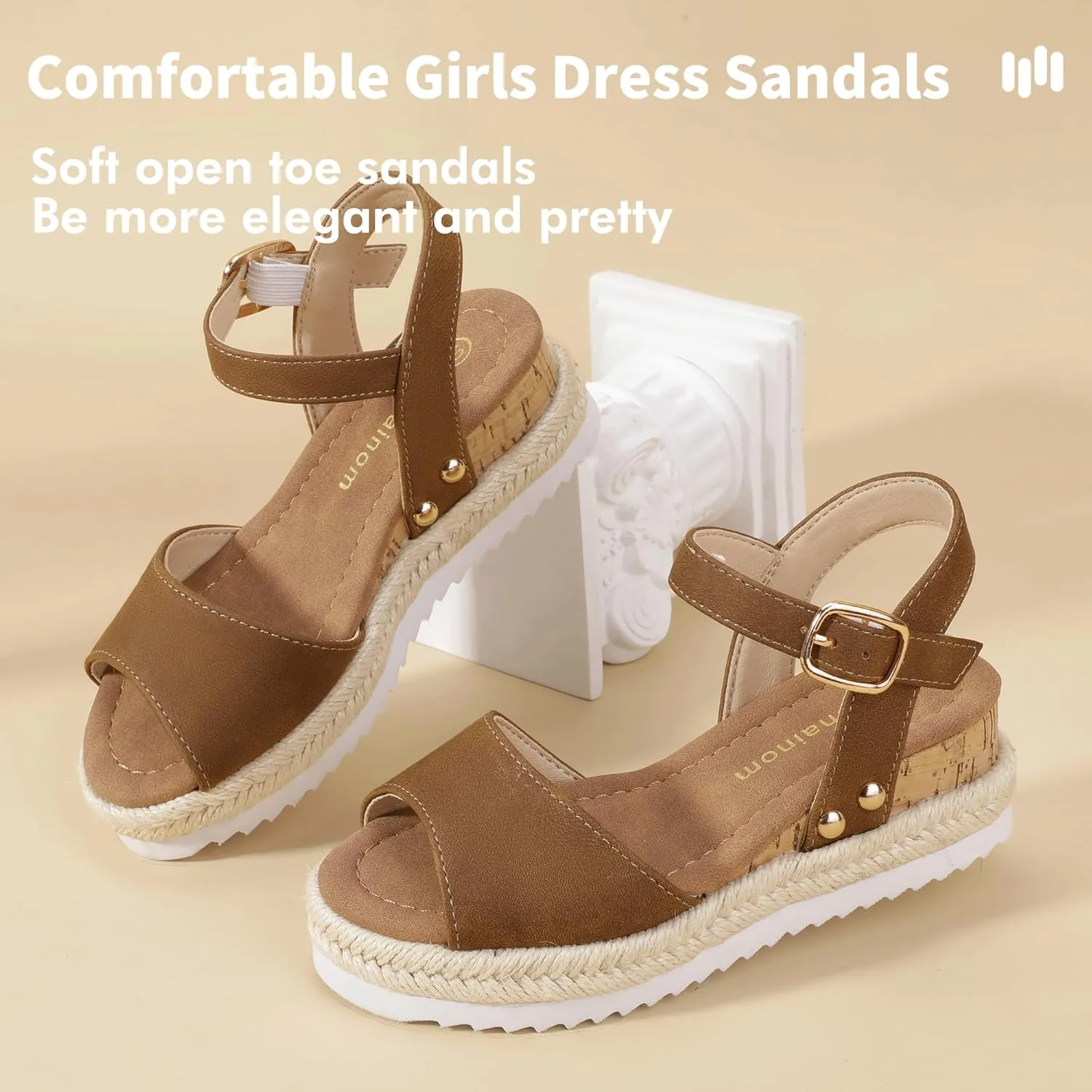 Hehainom Girls Wedge Sandals Platform Shoes Little Big Kid Summer Girls Heels Dress Shoes