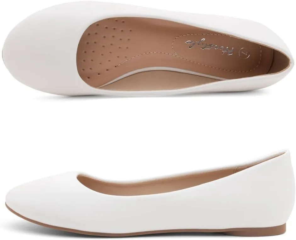 Herstyle Ever Memory Women's Ballet Flats Dressy Flat Shoes Almond Toe Ballerina Comfortable Slip-On Casual Flats for Daily Wear Work Office and Party