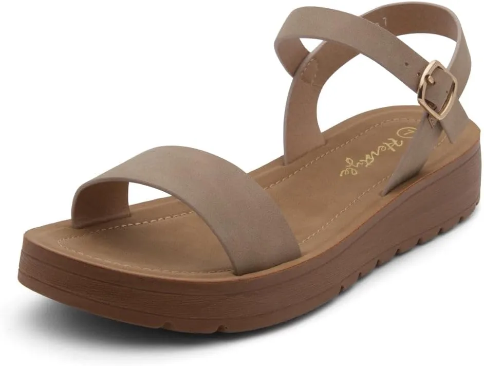 Herstyle Women’s Flat Sandals – One Band Ankle Strap Dressy Casual Sandals with Cushioned Footbed | Comfortable Open Toe Walking Shoes for Summer & Daily Wear