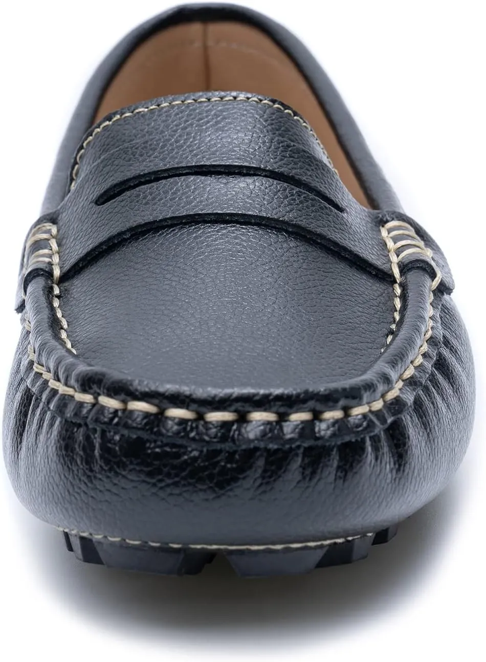 Heydonic Women's Loafers Moccasins Soft Casual Walking Driving Ladies Office Penny Flats Boat Shoes Women Slip On Comfortable Leather