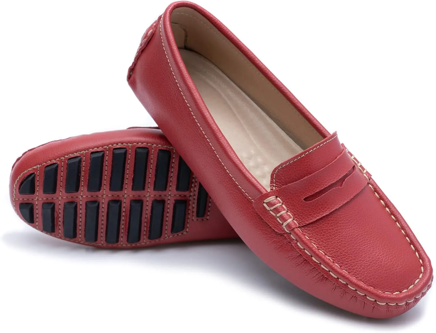 Heydonic Women's Loafers Moccasins Soft Casual Walking Driving Ladies Office Penny Flats Boat Shoes Women Slip On Comfortable Leather