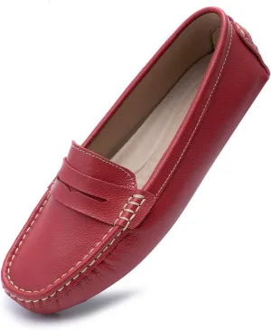 Heydonic Women's Loafers Moccasins Soft Casual Walking Driving Ladies Office Penny Flats Boat Shoes Women Slip On Comfortable Leather
