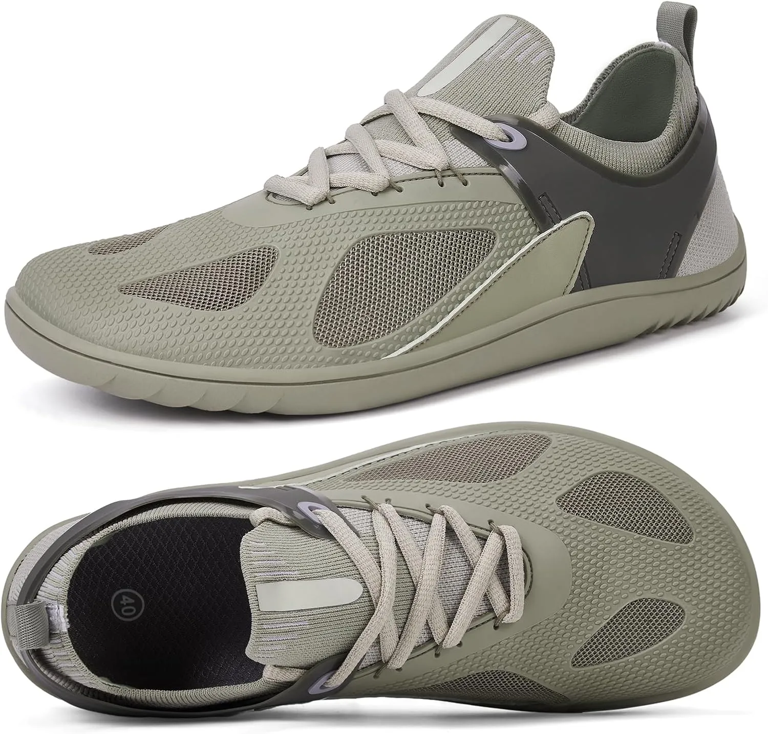 HiGropcore Barefoot Shoes for Men Wide Toe Box Zero Drop Arch Support Minimalist Gym Shoes Fashion Deadlift Cross Training Sneakers