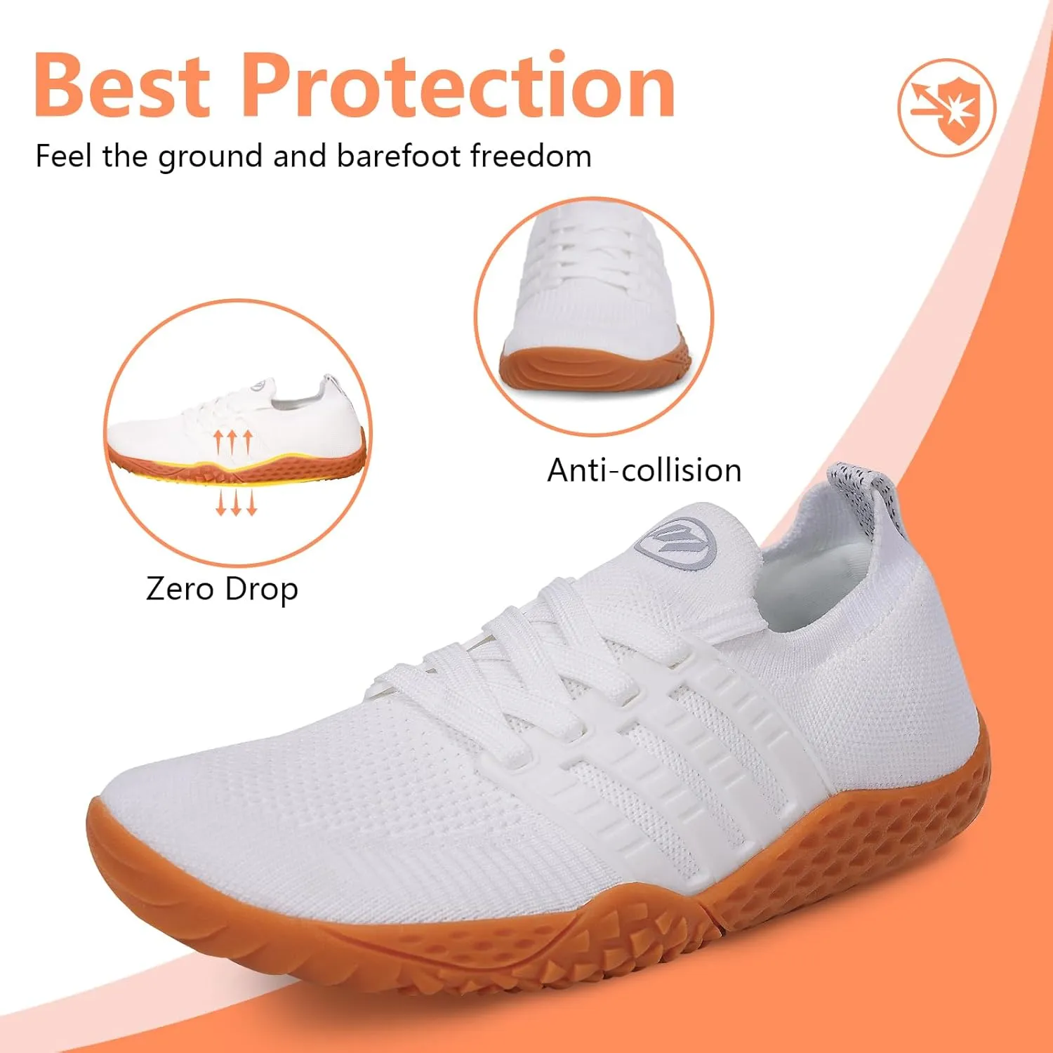 Hike Barefoot Shoes Wide Toe Box Shoes for Women Men Footwear, Minimalist Zero Drop Non-Slip Walking Sneakers, Lightweight Comfortable Casual Shoe Training Running Gym Fashion Sneakers