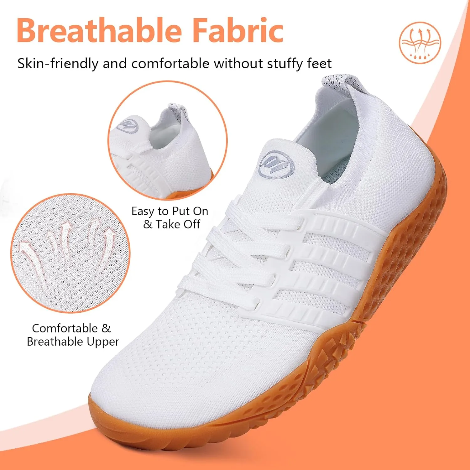 Hike Barefoot Shoes Wide Toe Box Shoes for Women Men Footwear, Minimalist Zero Drop Non-Slip Walking Sneakers, Lightweight Comfortable Casual Shoe Training Running Gym Fashion Sneakers