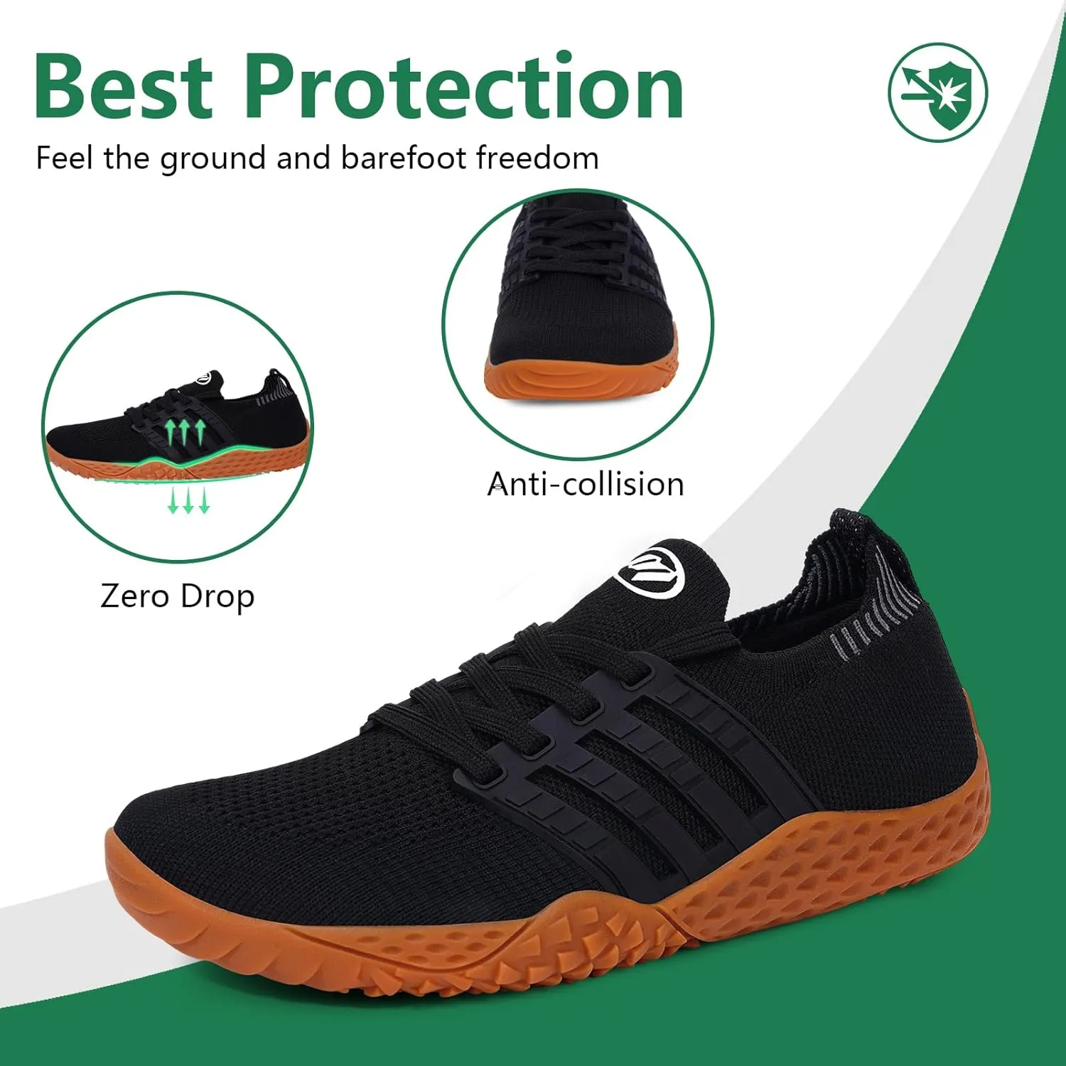 Hike Barefoot Shoes Wide Toe Box Shoes for Women Men Footwear, Minimalist Zero Drop Non-Slip Walking Sneakers, Lightweight Comfortable Casual Shoe Training Running Gym Fashion Sneakers