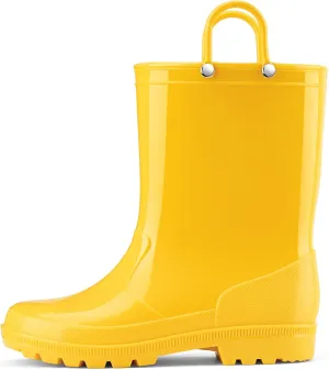 HISEA Kids Rain Boots for Toddler Boys Girls, Waterproof Rubber Boots with Easy-On Handles, Seamless PVC Rainboots Lightweight Mud Shoes for Water Beach Outdoor Playing (Toddler/Little Kid/Big Kid)