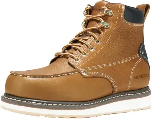 HISEA NINGO Work Boots for Men Steel/Soft Toe Boots, 6” Waterproof Slip Resistant Industrial & Construction Work Boots, Composite Toe Working Boots