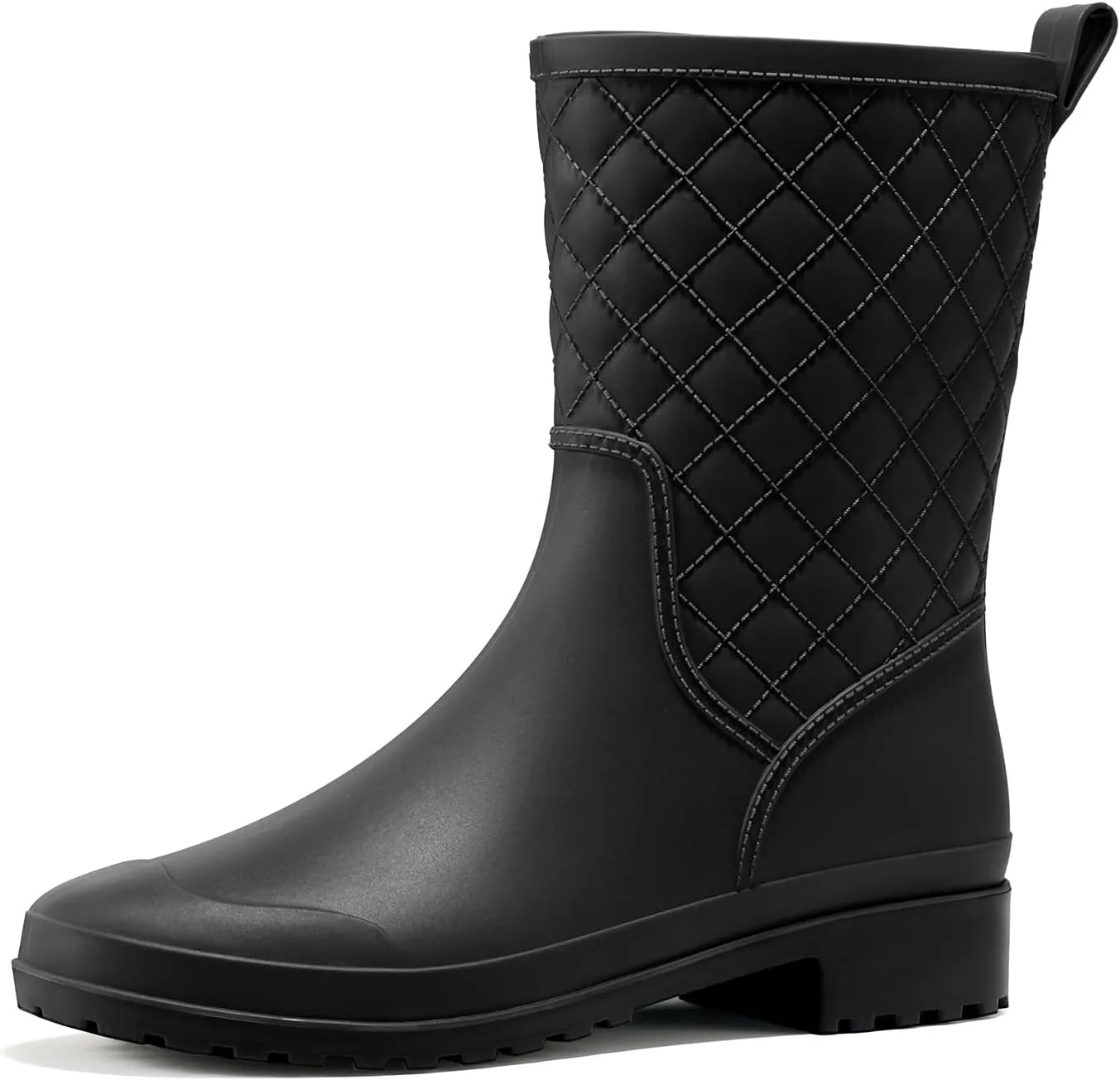 HISEA Rain Boots for Women, Lightweight Fashion Rubber Boots Mid Height Waterproof Garden Shoes Women's Rain Footwear