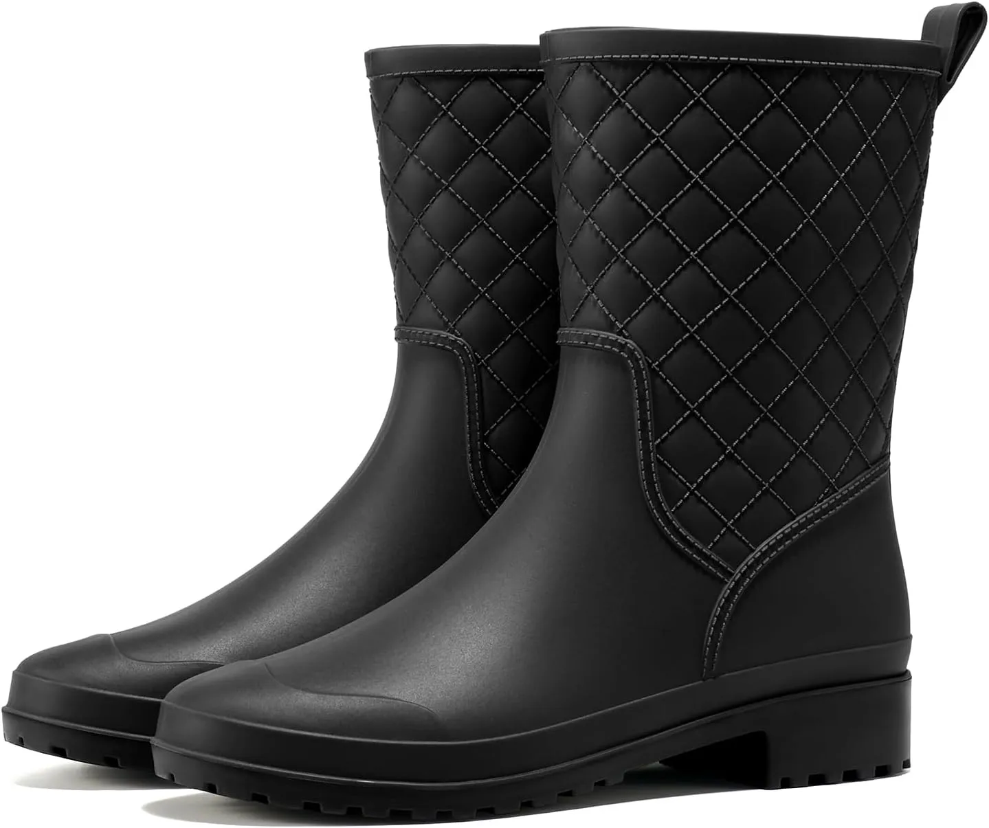 HISEA Rain Boots for Women, Lightweight Fashion Rubber Boots Mid Height Waterproof Garden Shoes Women's Rain Footwear