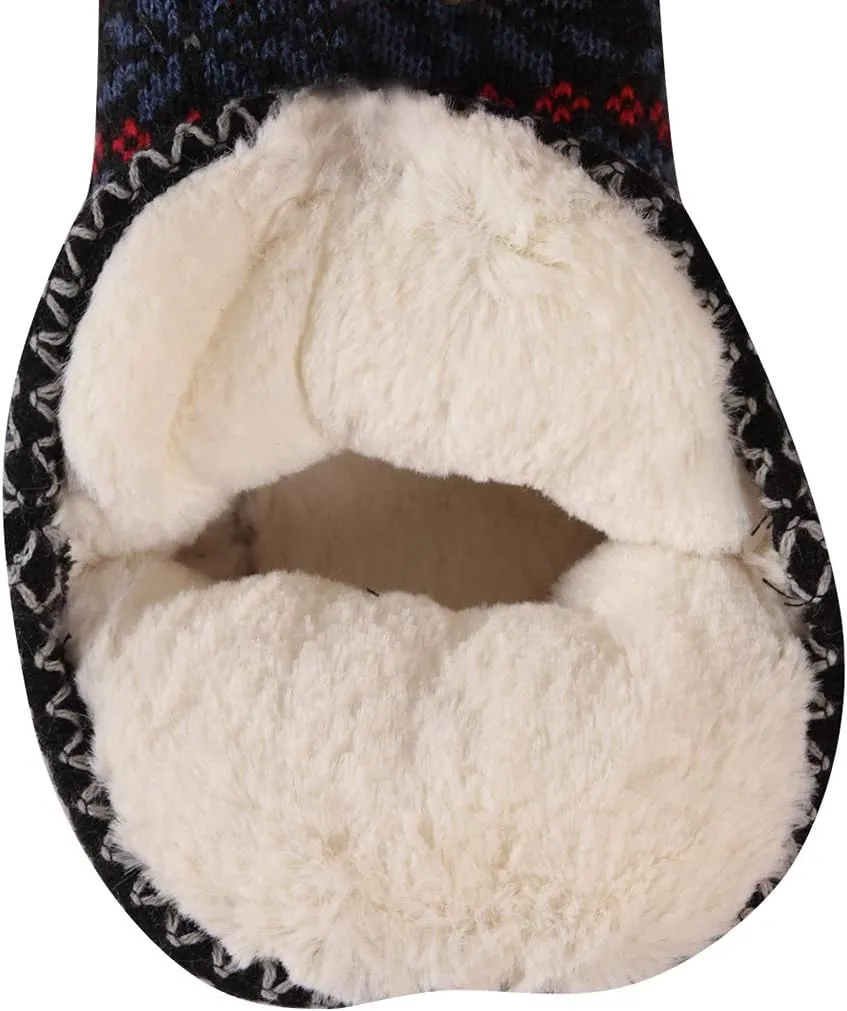 Home Slipper Bootie Slippers Women's Woolen Yarn Plush Lining Fuzzy Warm Indoor Ankle Boots