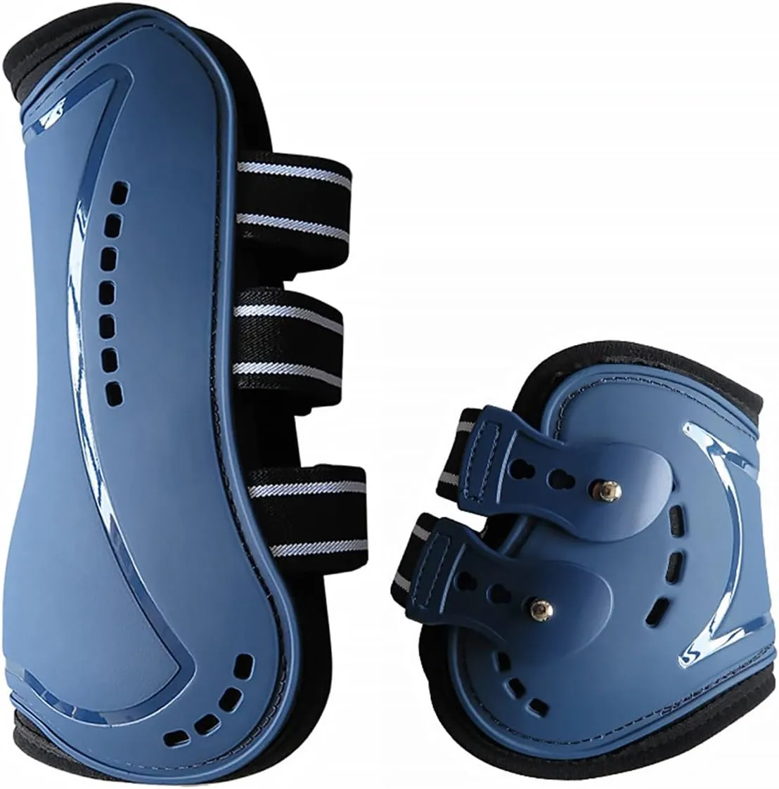 Horse Boots Open Front Jumping Tendon Sport Boots, Hind Fetlock Boots, Secure Leg Protection, Classic Breathable Equine Supplies, Set of 4