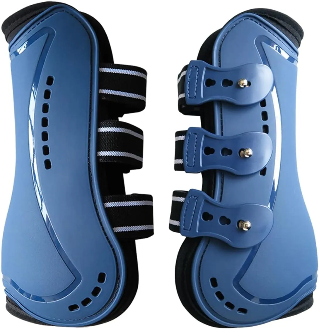 Horse Boots Open Front Jumping Tendon Sport Boots, Hind Fetlock Boots, Secure Leg Protection, Classic Breathable Equine Supplies, Set of 4