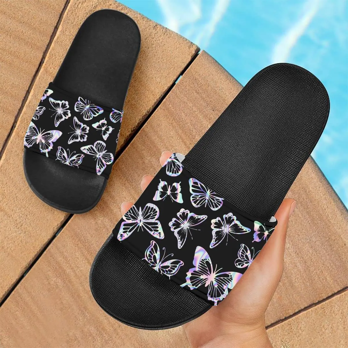 Howilath Novelty Animals Pattern Women's Slide Sandals Undersea Travel Print EVA Soft Sole Open Toe Flat Sandals for Women Gift