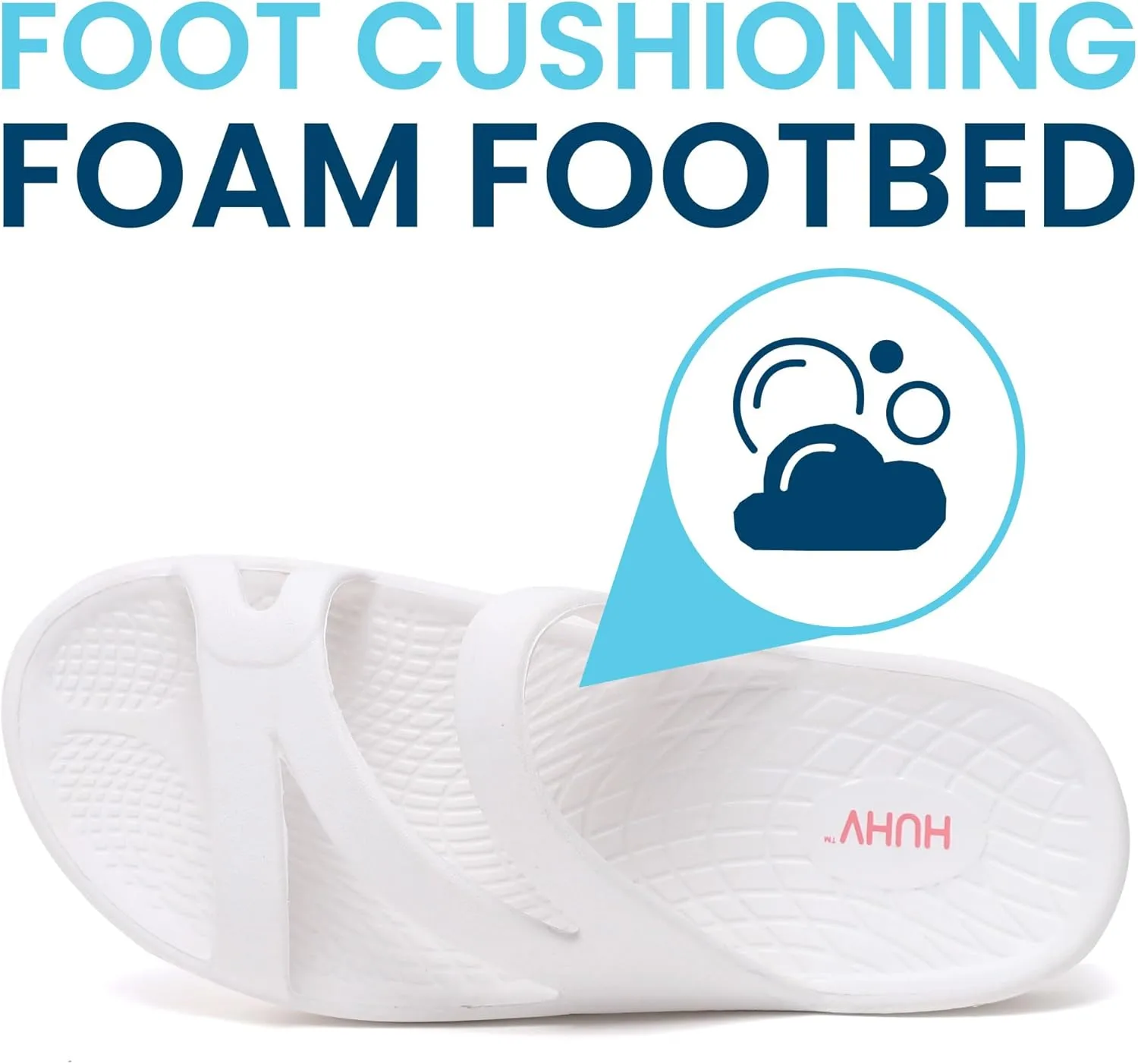 HUHV Recovery Comfort Sandals- Orthopedic Flip-Flop and Slide Sandals with Arch Support and Extra Cushion EVA Footbed for Men and Women