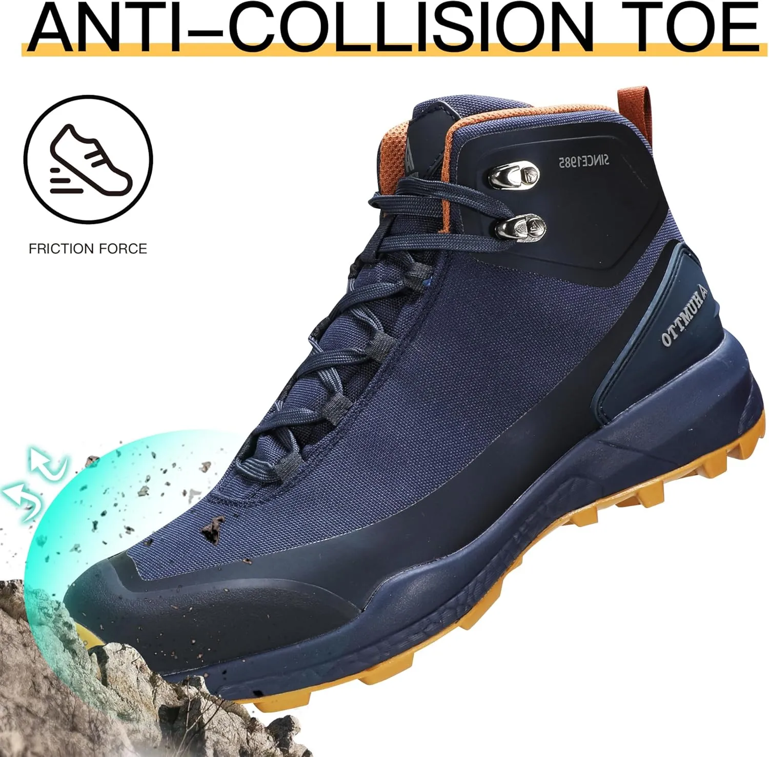 HUMTTO Men's All-Terrain Waterproof Hiking Boots Lightweight Breathable Outdoor Ankle Boots Trekking Hiking Shoes