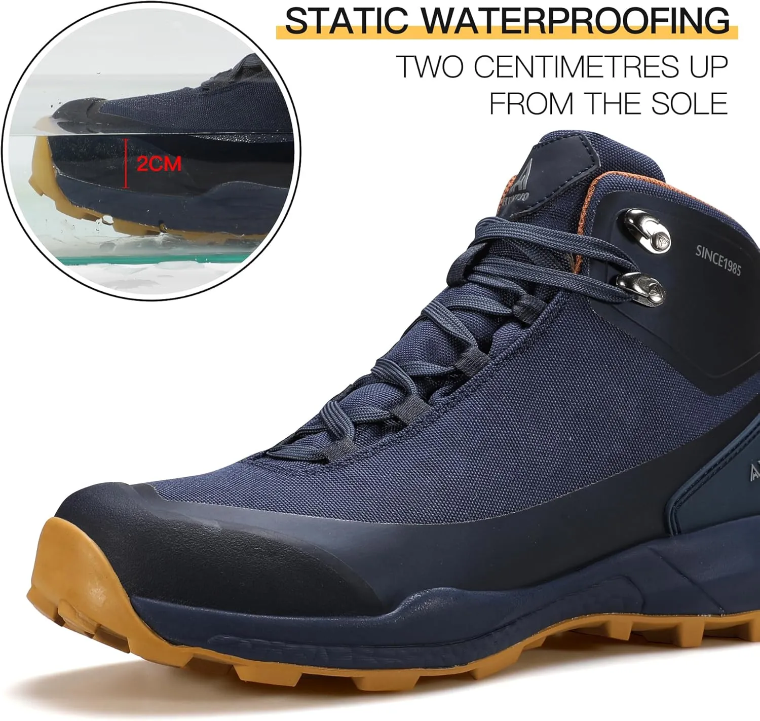 HUMTTO Men's All-Terrain Waterproof Hiking Boots Lightweight Breathable Outdoor Ankle Boots Trekking Hiking Shoes