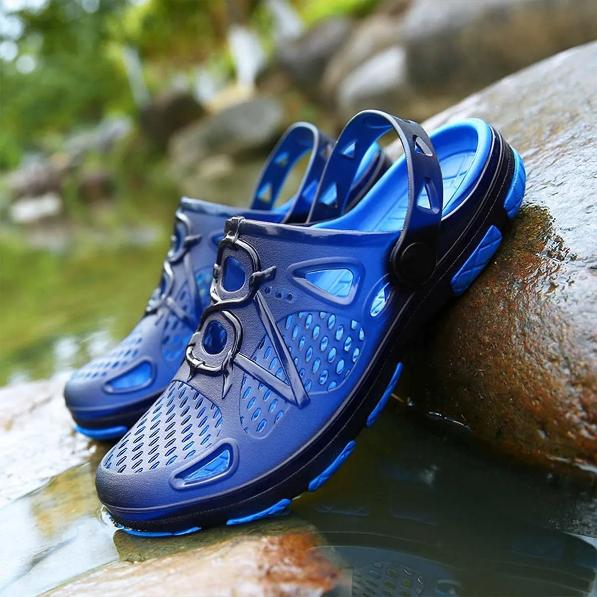 HYDLONGR Men Women Breathable Garden Sandals Quick Drying Beach Slippers Anti-Slip Clogs Shoes
